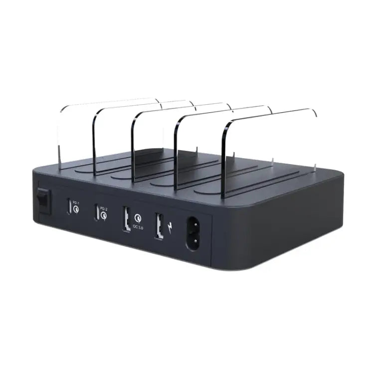 45W PD USB-C / Type-C + 18W PD USB-C / Type-C + 18W QC 3.0 USB + USB Ports Smart Charger with Detachable Bezel UK Plug