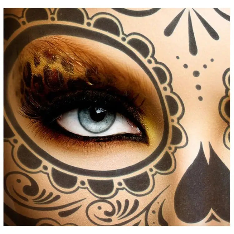 4pcs Halloween Waterproof Temporary Face Tattoo Stickers Size: 150*125mm Random Style Delivery 150*125mm - 150*125mm