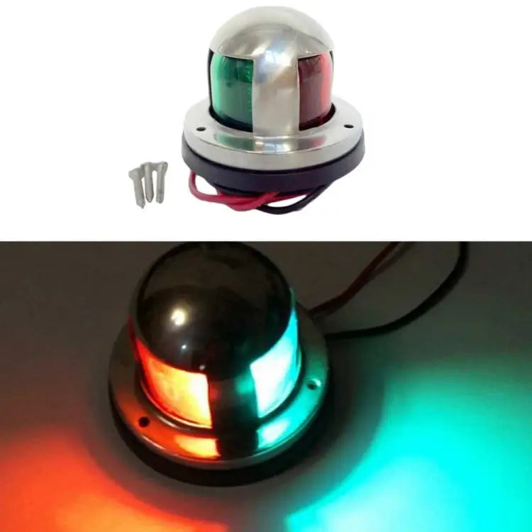 4W 12V IP65 Waterproof Stainless Steel Two-color Marine Signal Light Red and Green LED Lights 4W 12V - 4W 12V