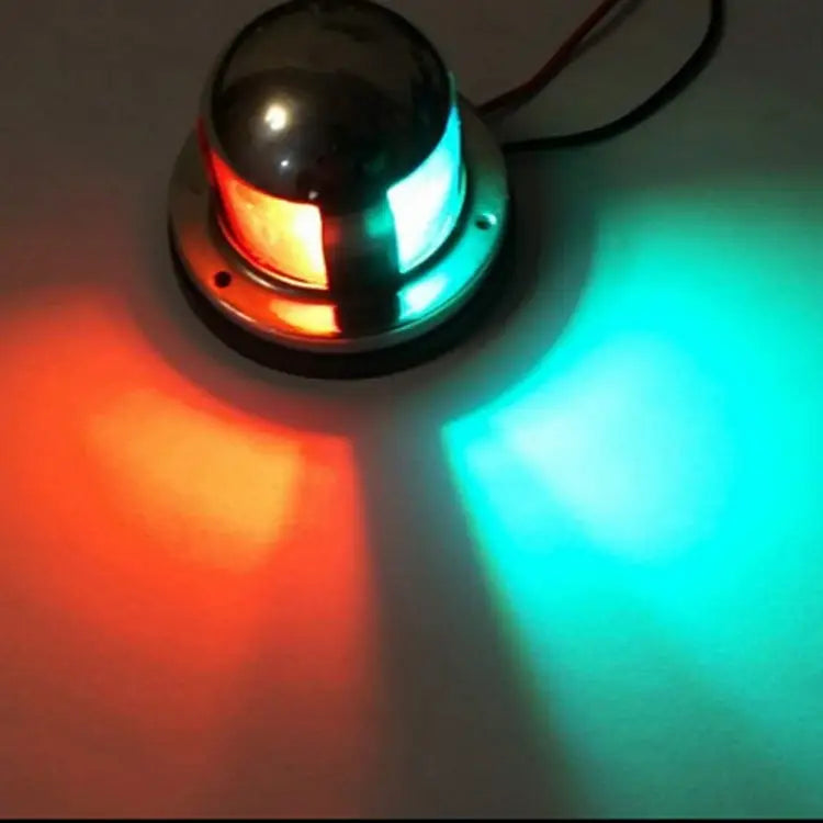 4W 12V IP65 Waterproof Stainless Steel Two-color Marine Signal Light Red and Green LED Lights 4W 12V - 4W 12V
