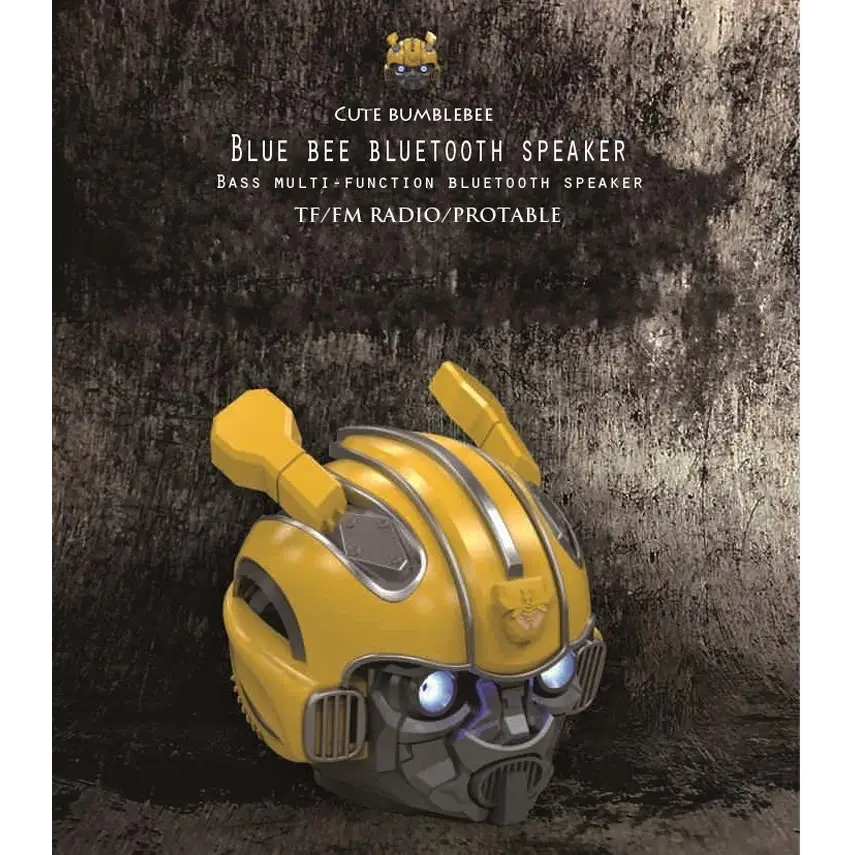 5.0 Bluetooth Speaker Bumblebee Cartoon Speaker Support TF FM Function Metal Material