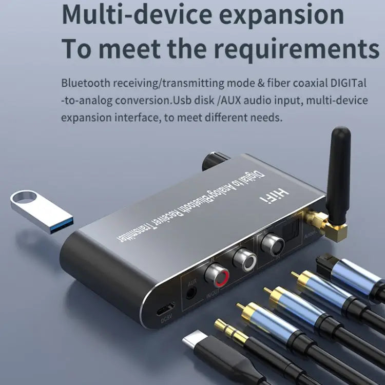 5.1 Bluetooth Optical Fiber Coaxial USB Receiver Transmitter With Remote Control A05 - A05
