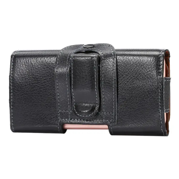 5.7 inch Litchi Texture Vertical Flip Thwartwise Genuine Leather Case / Waist Bag with Rotatable Back Splint for iPhone