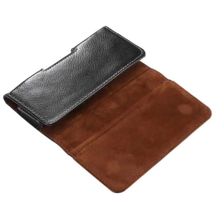 5.7 inch Litchi Texture Vertical Flip Thwartwise Genuine Leather Case / Waist Bag with Rotatable Back Splint for iPhone