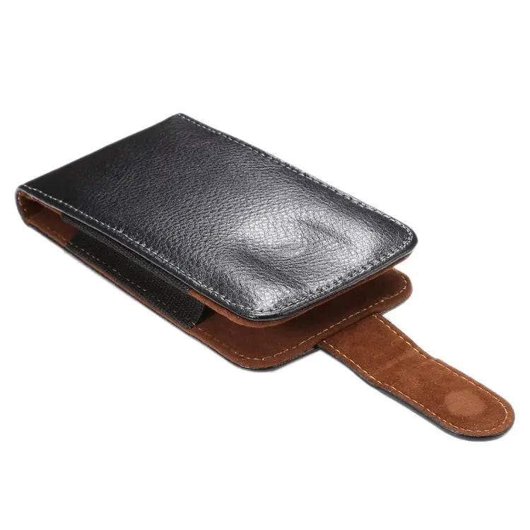 5.7 inch Litchi Texture Vertical Flip Upright Genuine Leather Case / Waist Bag with Rotatable Back Splint for iPhone 7