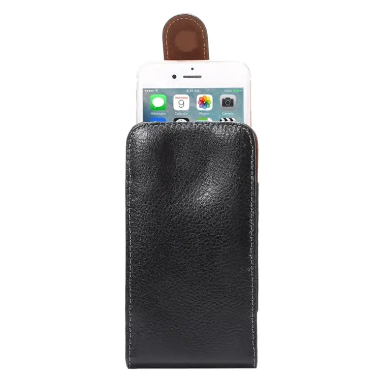 5.7 inch Litchi Texture Vertical Flip Upright Genuine Leather Case / Waist Bag with Rotatable Back Splint for iPhone 7
