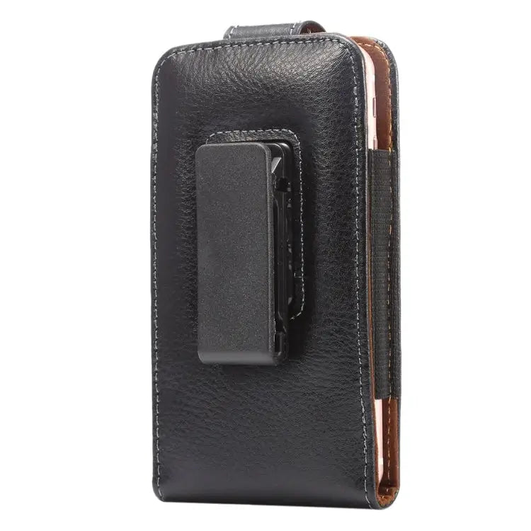 5.7 inch Litchi Texture Vertical Flip Upright Genuine Leather Case / Waist Bag with Rotatable Back Splint for iPhone 7