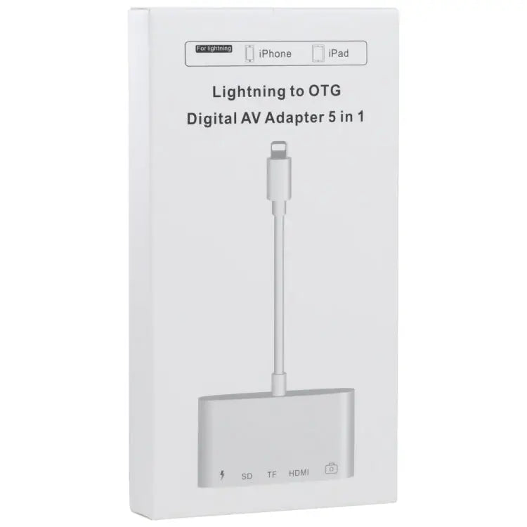 5 in 1 8 Pin Male to USB + HDMI + TF / SD Card Slot + 8 Pin Power Female OTG Digital AV Adapter TF / SD Card Slot - TF