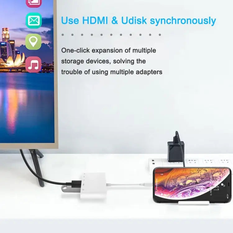 5 in 1 8 Pin Male to USB + HDMI + TF / SD Card Slot + 8 Pin Power Female OTG Digital AV Adapter TF / SD Card Slot - TF