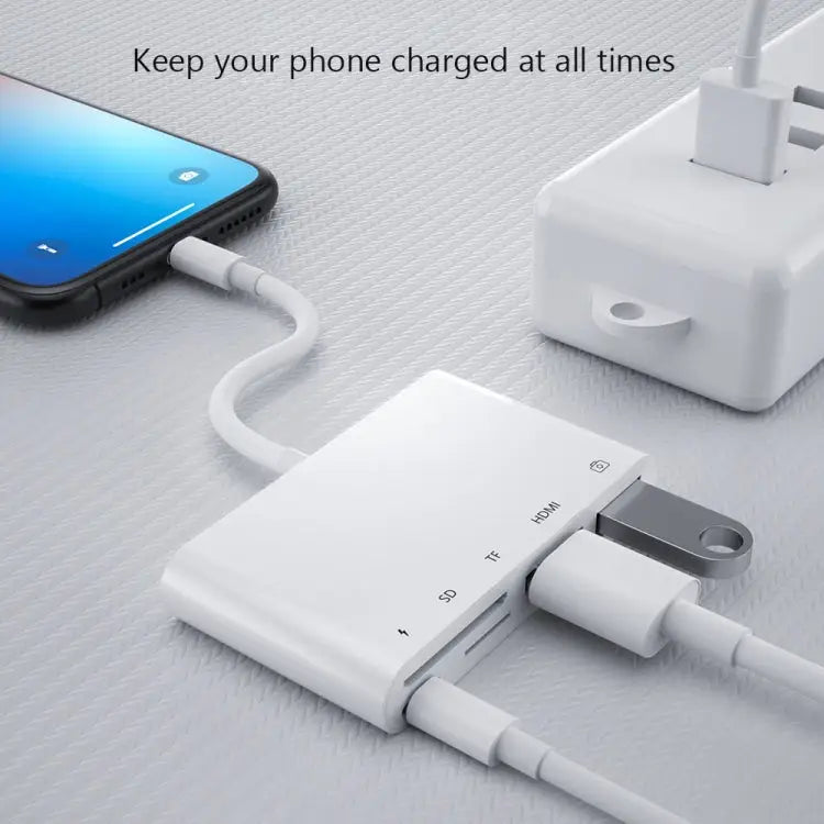 5 in 1 8 Pin Male to USB + HDMI + TF / SD Card Slot + 8 Pin Power Female OTG Digital AV Adapter TF / SD Card Slot - TF