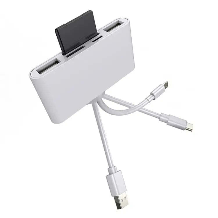5 in 1 8 Pin + Type-C / USB-C + USB + TF Card + SD Card Multi-function Camera Reader Adapter - 5 in 1