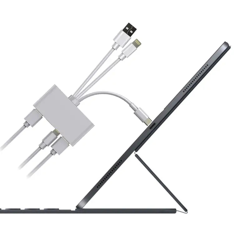 5 in 1 8 Pin + Type-C / USB-C + USB + TF Card + SD Card Multi-function Camera Reader Adapter - 5 in 1