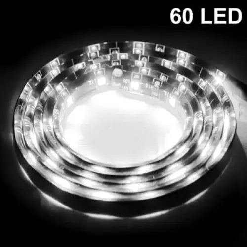 5 PCS 1.7W 60 LED 3528 SMD Waterproof Flexible Car Strip Light DC 12V Length: 1m White Light Blue Light