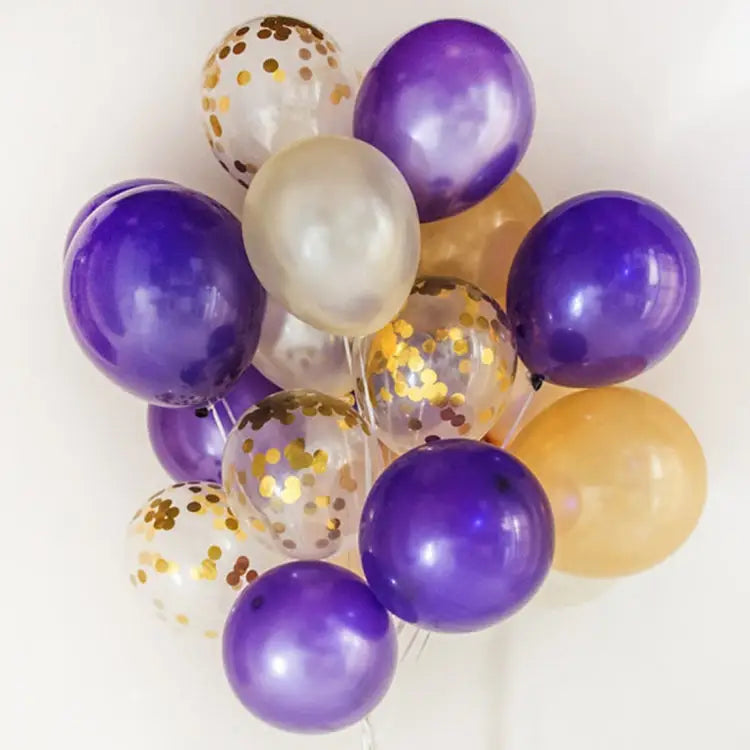 5 PCS 12 inch Transparent Gold Sequins Confetti Balloons Holiday Party Wedding Decoration Confetti Balloons Random