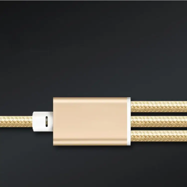 5 PCS 2A 3 In 1 USB To USB-C / Type-C + 8 Pin + Micro USB Braided Data Cable - USB To USB-C / Type-C + 8 Pin + Micro