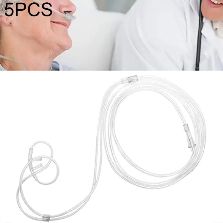 5 PCS Household Disposable Double-hole Nasal Oxygen Tube Pipe Oxygen Supply Tubing Length: 8m Length: 8m - Length: 8m