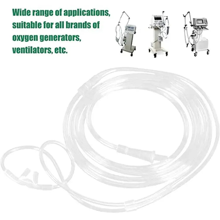 5 PCS Household Disposable Double-hole Nasal Oxygen Tube Pipe Oxygen Supply Tubing Length: 8m Length: 8m - Length: 8m