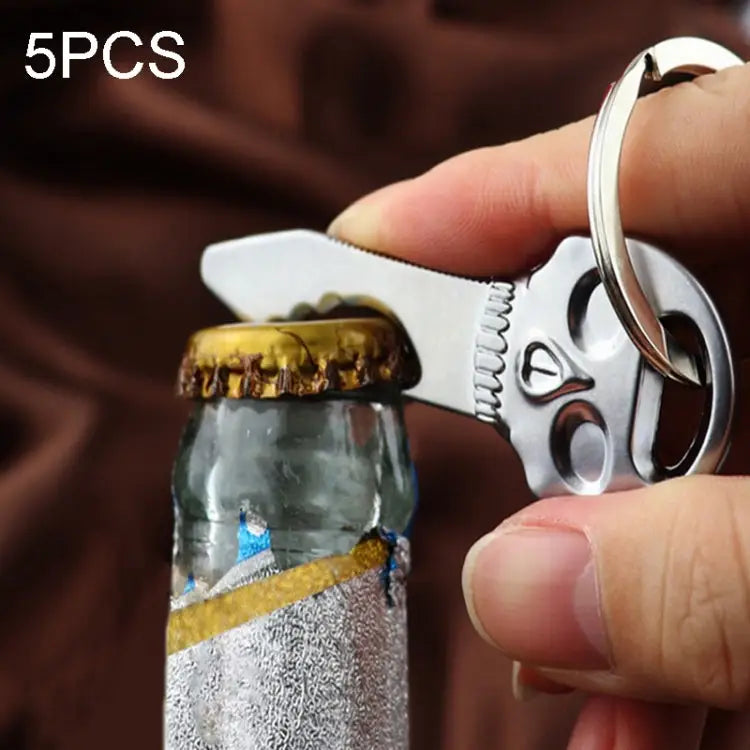 5 PCS Multi-function Skull Bottle Opener Key Chain Car Key Pendant Size: 6.8x2.8cm Skull shape - Skull shape