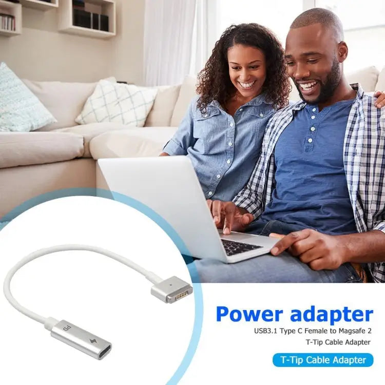 5 Pin MagSafe 2 (T-Shaped) to USB-C / Type-C PD Charge Adapter Type-C to MagSafe 2 - Type-C to MagSafe 2