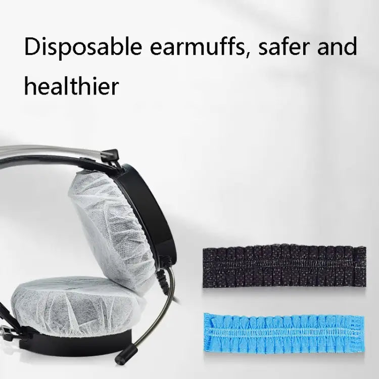 50 Pairs Earphone Disposable Dust Cover Game Headset Non-Woven Protective Cover 50 Pairs of Independent (Black) 50
