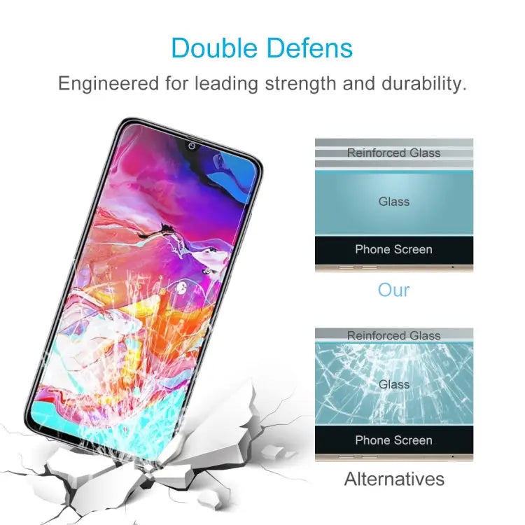 50 PCS 0.26mm 9H 2.5D Tempered Glass Film for Galaxy A70 No Retail Package For Galaxy A70 - For Galaxy A70