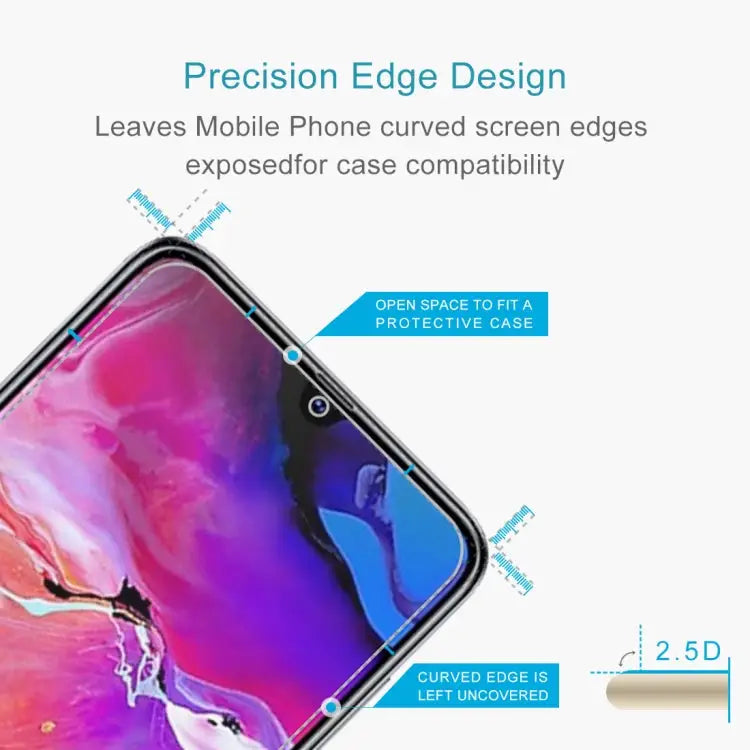50 PCS 0.26mm 9H 2.5D Tempered Glass Film for Galaxy A70 No Retail Package For Galaxy A70 - For Galaxy A70