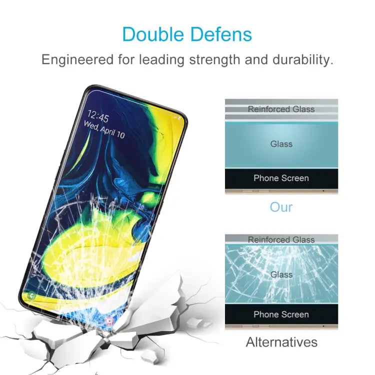 50 PCS 0.26mm 9H 2.5D Tempered Glass Film for Galaxy A80/A90 No Retail Package For Galaxy A80 - For Galaxy A80