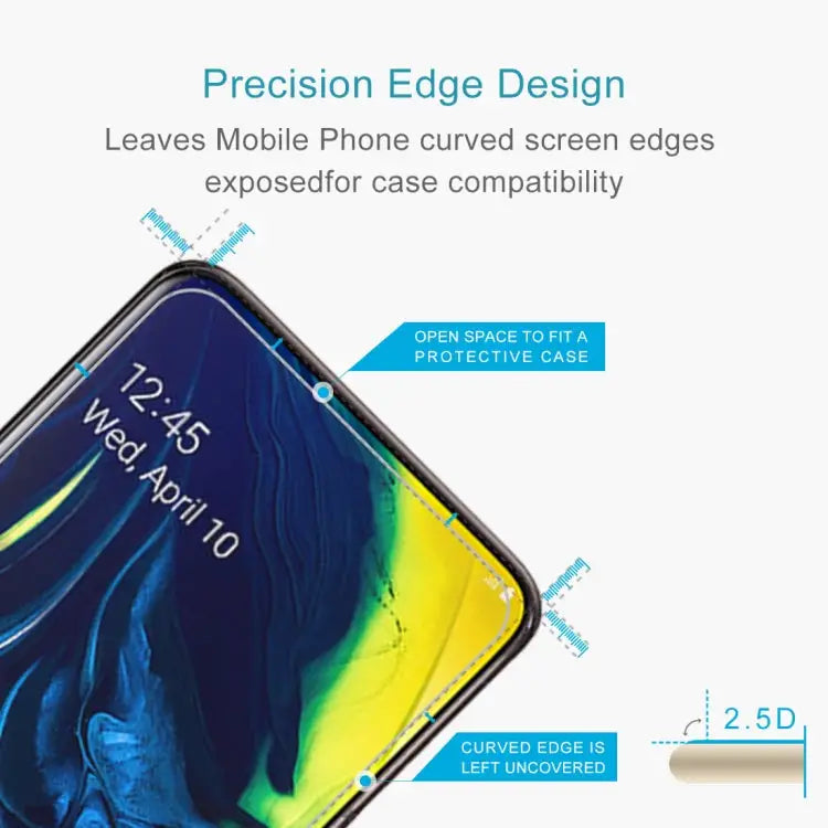 50 PCS 0.26mm 9H 2.5D Tempered Glass Film for Galaxy A80/A90 No Retail Package For Galaxy A80 - For Galaxy A80