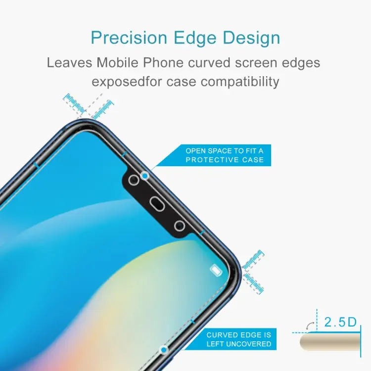 50 PCS 0.26mm 9H 2.5D Tempered Glass Film for Huawei Mate 20 lite No Retail Package For Mate 20 lite - For Mate 20 lite
