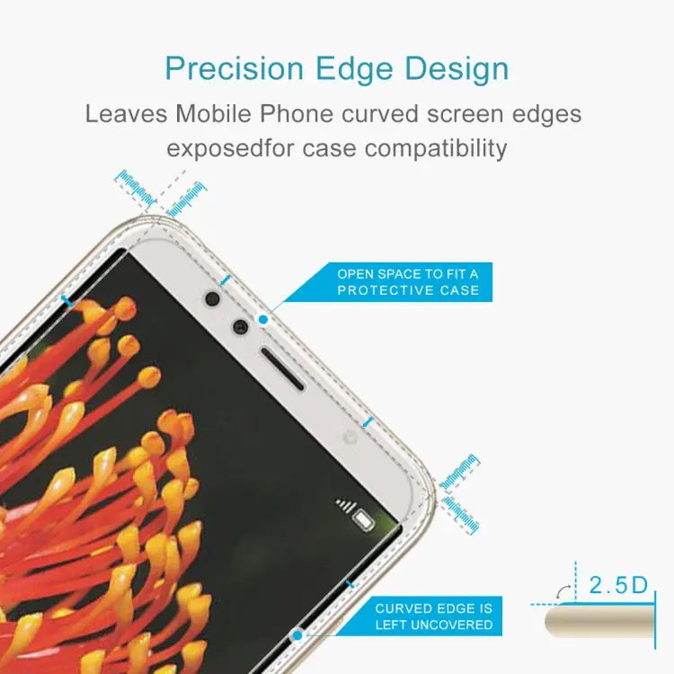 50 PCS 0.26mm 9H 2.5D Tempered Glass Film for Huawei Y6 2018 No Retail Package For Y6 2018 - For Y6 2018