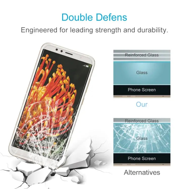 50 PCS 0.26mm 9H 2.5D Tempered Glass Film for Huawei Y6 2018 No Retail Package For Y6 2018 - For Y6 2018