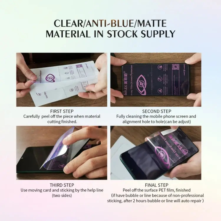 50 PCS 12 x 18cm Phone HD TPU Soft Hydrogel Film Supplies for Intelligent Protector Cutter 12 x 18cm HD Film - 12 x