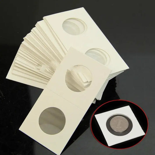 50 PCS / 3 Sets 40mm Diameter Coin Protector Square Coin Collection Paper Clip Paper Clip - Paper Clip