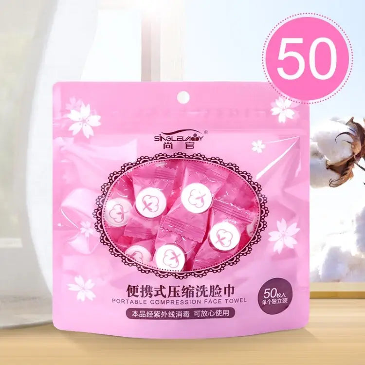 50 PCS Candy Style Portable Disposable Travel Cotton Towel Size: 22*20cm 50 PCS - 50 PCS