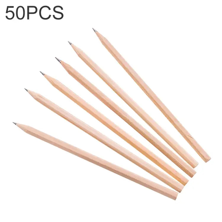 50 PCS Crude Wood Environmental Protection HB Pencils Painting Pencils for Kids School Office Supplies - HB Pencils