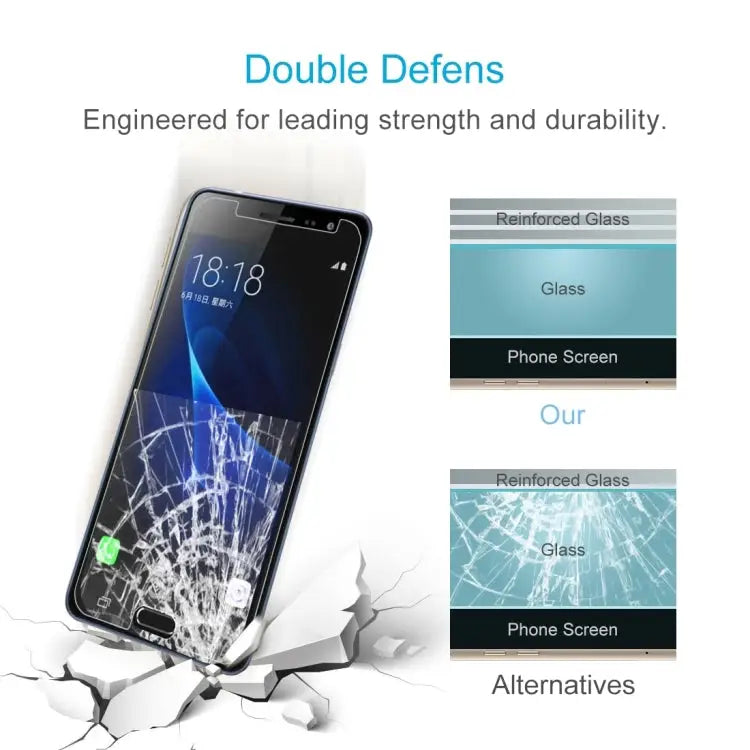 50 PCS For Galaxy J3 (2017) (EU Version) 0.26mm 9H Surface Hardness 2.5D Explosion-proof Non-full Screen Tempered Glass
