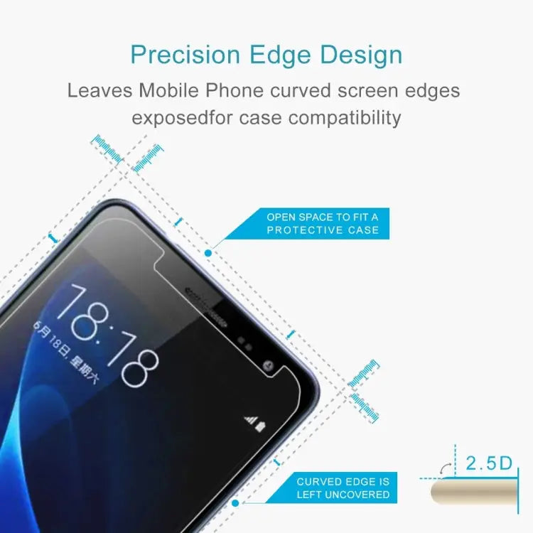 50 PCS For Galaxy J3 (2017) (EU Version) 0.26mm 9H Surface Hardness 2.5D Explosion-proof Non-full Screen Tempered Glass