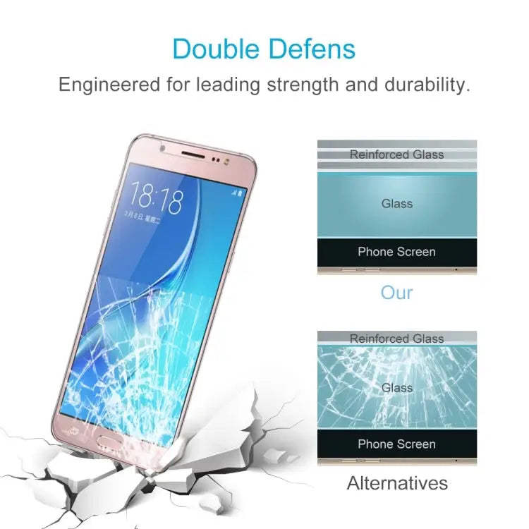 50 PCS for Galaxy J5 (2017) / J530 (US Version) 0.3mm 9H Surface Hardness 2.5D Explosion-proof Tempered Glass Non-full