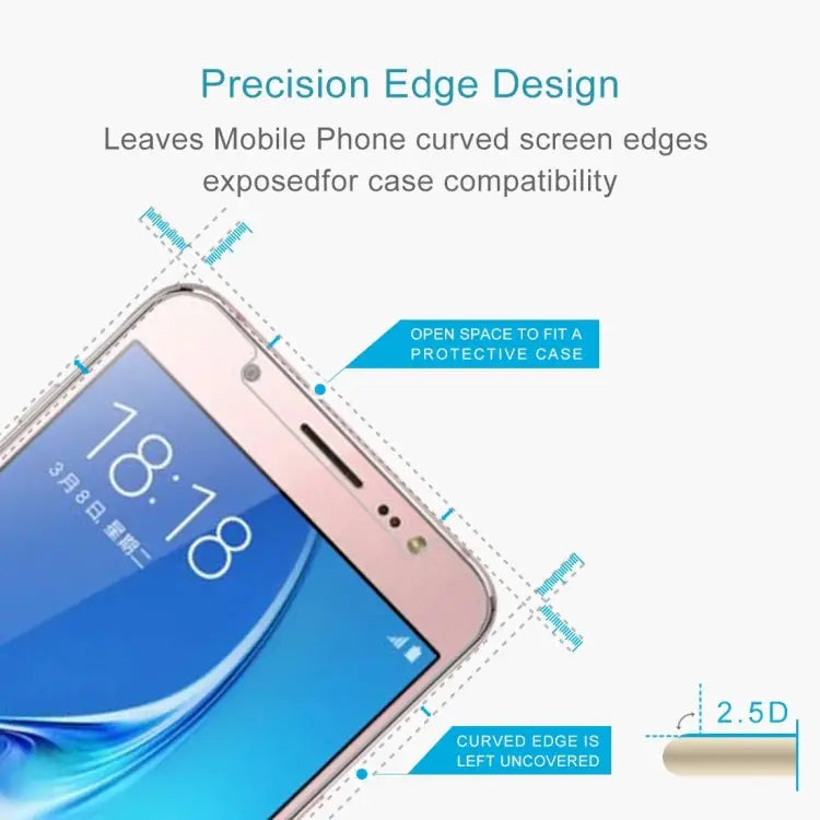 50 PCS for Galaxy J5 (2017) / J530 (US Version) 0.3mm 9H Surface Hardness 2.5D Explosion-proof Tempered Glass Non-full