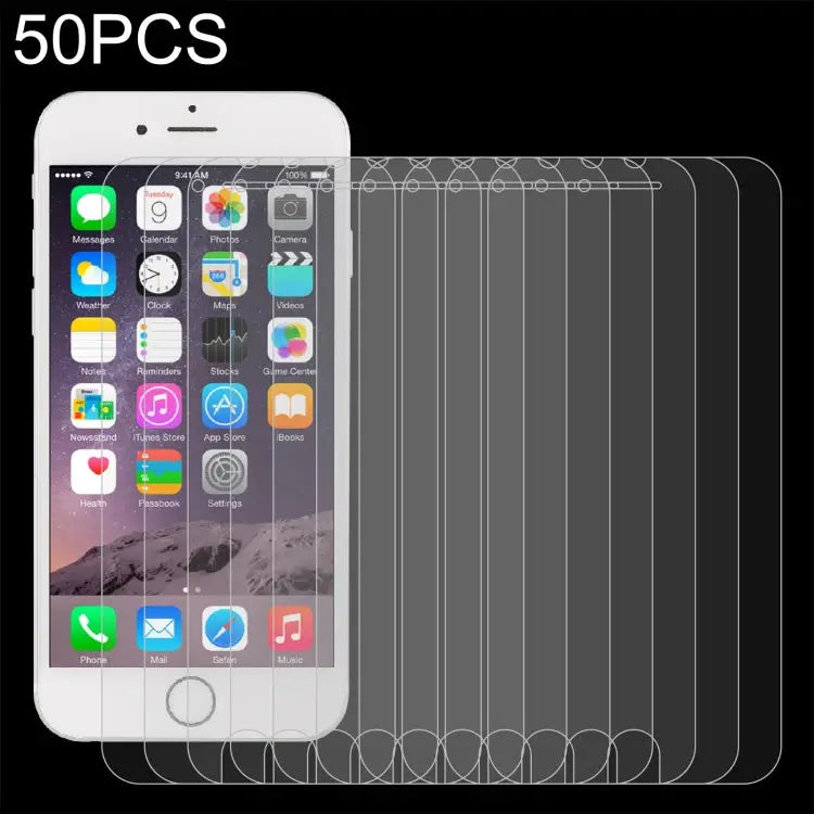 50 PCS For iPhone 8 / 7 / 6 / 6S 0.26mm 9H Surface Hardness 2.5D Explosion-proof Tempered Glass Non-full Screen Film