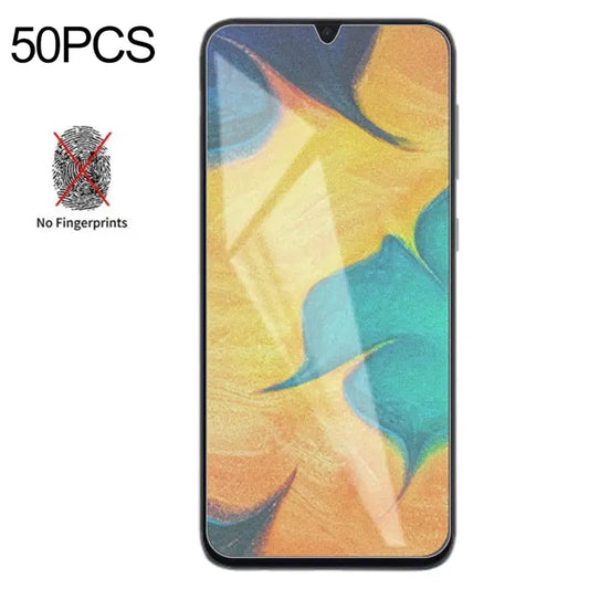 50 PCS Non-Full Matte Frosted Tempered Glass Film for Galaxy A30 / A50 / M30 / A20 No Retail Package For Galaxy A30