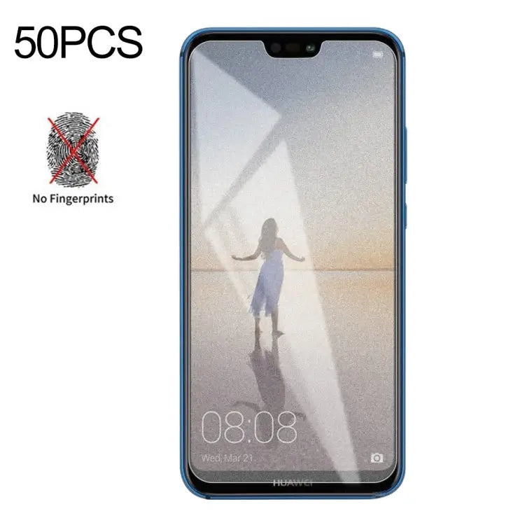50 PCS Non-Full Matte Frosted Tempered Glass Film for Huawei P20 Lite No Retail Package For Huawei P20 Lite (50 PCS)