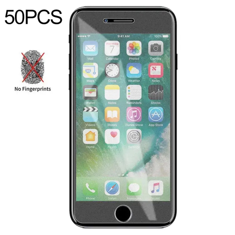 50 PCS Non-Full Matte Frosted Tempered Glass Film for iPhone SE 2020 / 8 / 7 - For iPhone 7 / 8(50 PCS)