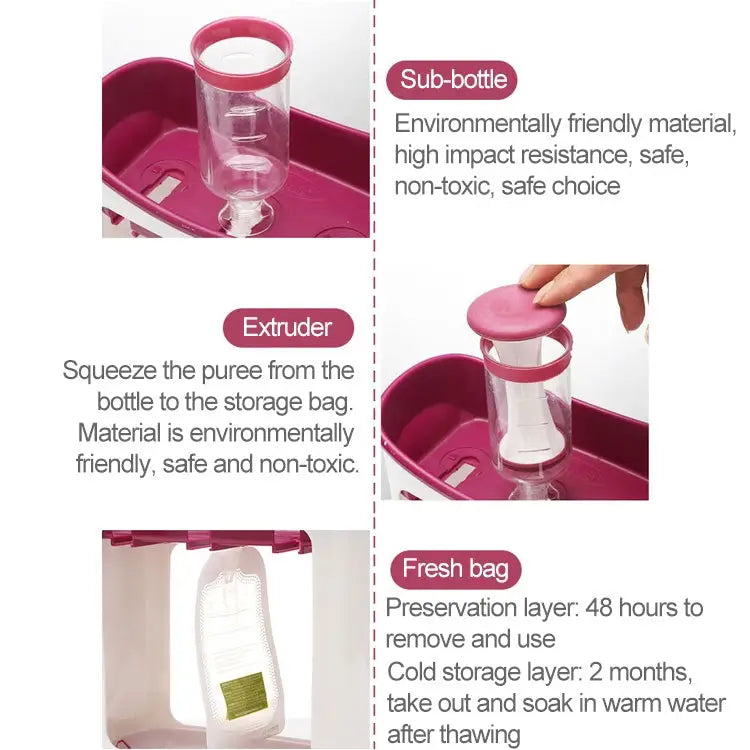50 PCS Puree Extruder Squeeze Pouch Food Distribution Storage Bag Compatible with HC14554 Food Dispenser Storage Bag