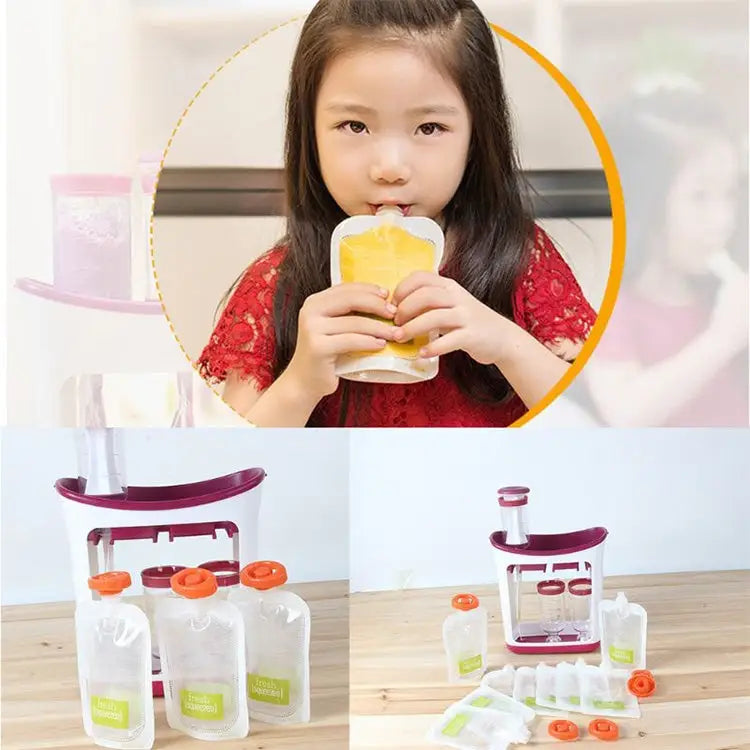 50 PCS Puree Extruder Squeeze Pouch Food Distribution Storage Bag Compatible with HC14554 Food Dispenser Storage Bag