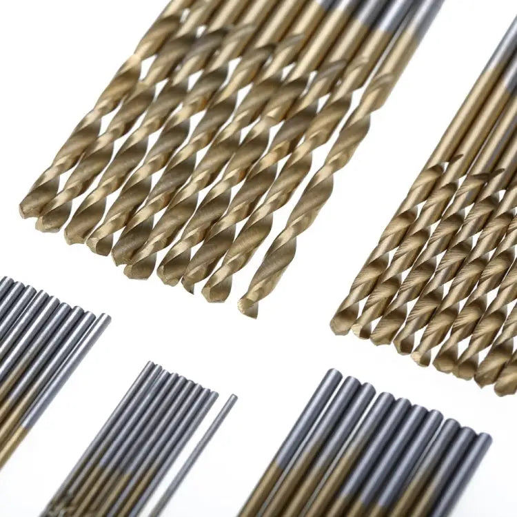 50 PCS/Set Titanium Coated Drill Bits High Speed Steel Drill Bit Set Power Drilling Tools 50 PCS/Set Drill Bits - 50