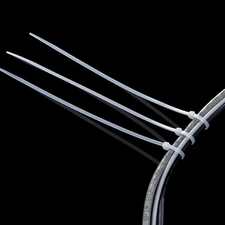 500 PCS 3 x 150mm Self-Locking Nylon Cable Wire Zip Ties 3mm x 150mm White - 3mm x 150mm White / White
