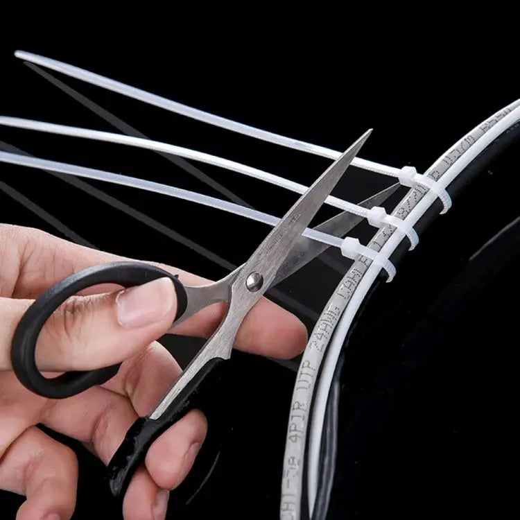 500 PCS 3 x 150mm Self-Locking Nylon Cable Wire Zip Ties 3mm x 150mm White - 3mm x 150mm White / White