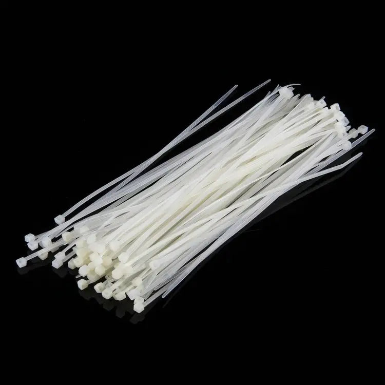 500 PCS 3 x 150mm Self-Locking Nylon Cable Wire Zip Ties 3mm x 150mm White - 3mm x 150mm White / White