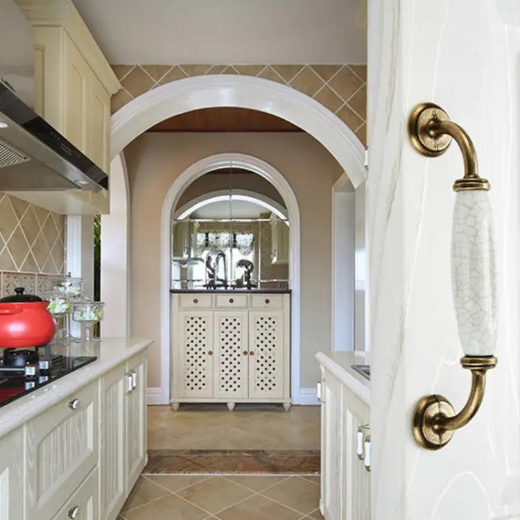 5025_128 Ceramic Crack Closet Cabinet Handle Pitch: 128mm 5025_128 - 5025_128